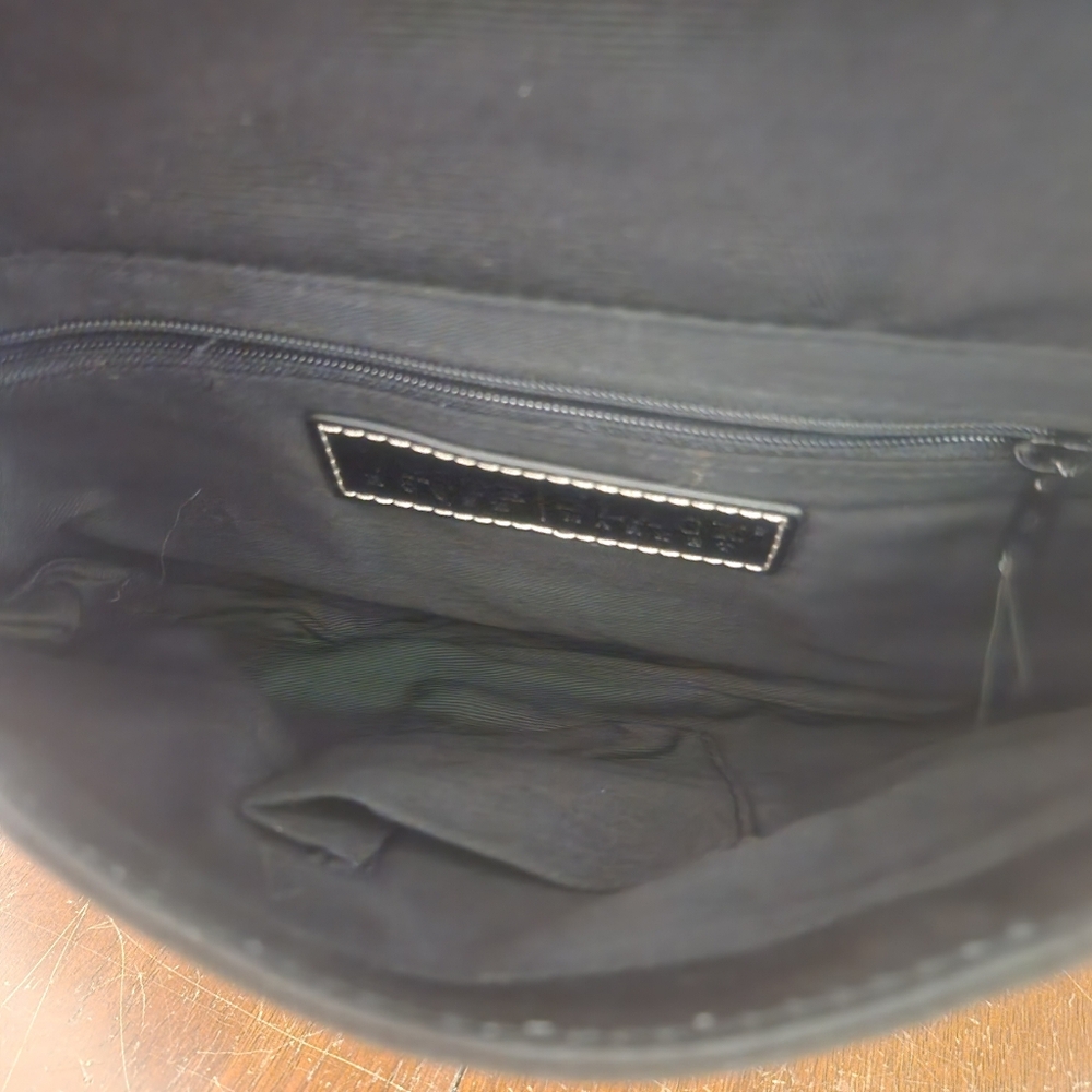 White House Black Market Black Clutch with Patent Trim - Picture 6 of 8